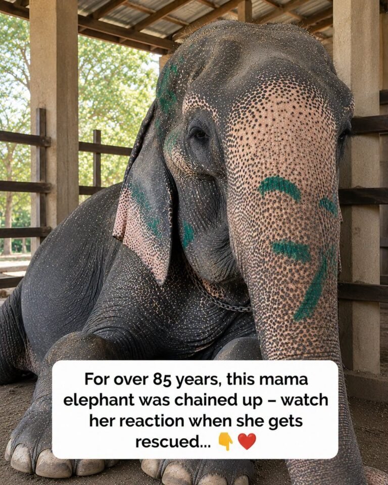 After More Than 80 Years in Shackles, This Elephant Was Finally Free—Then She Simply Lay Down to Rest.