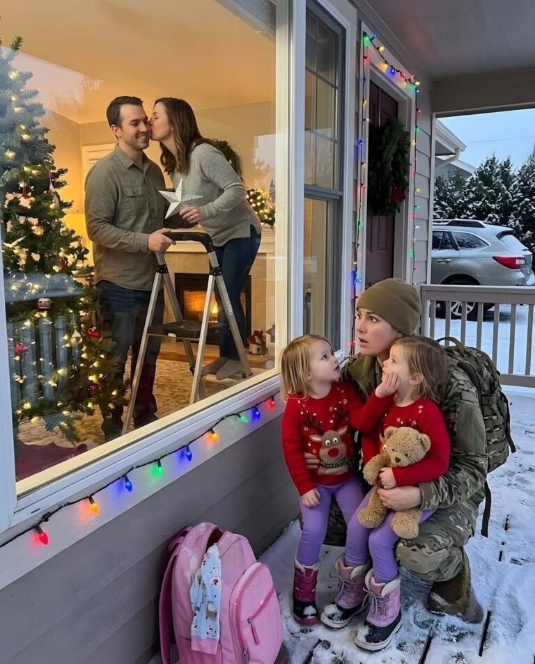 I came home early from my military base to surprise my family for Christmas—then I found my 3-year-old daughter freezing on our porch while my husband decorated our tree with his mistress. He said we didn’t belong there anymore, so I picked up my little girl and left without knocking… but Colin had no idea what he had just thrown away