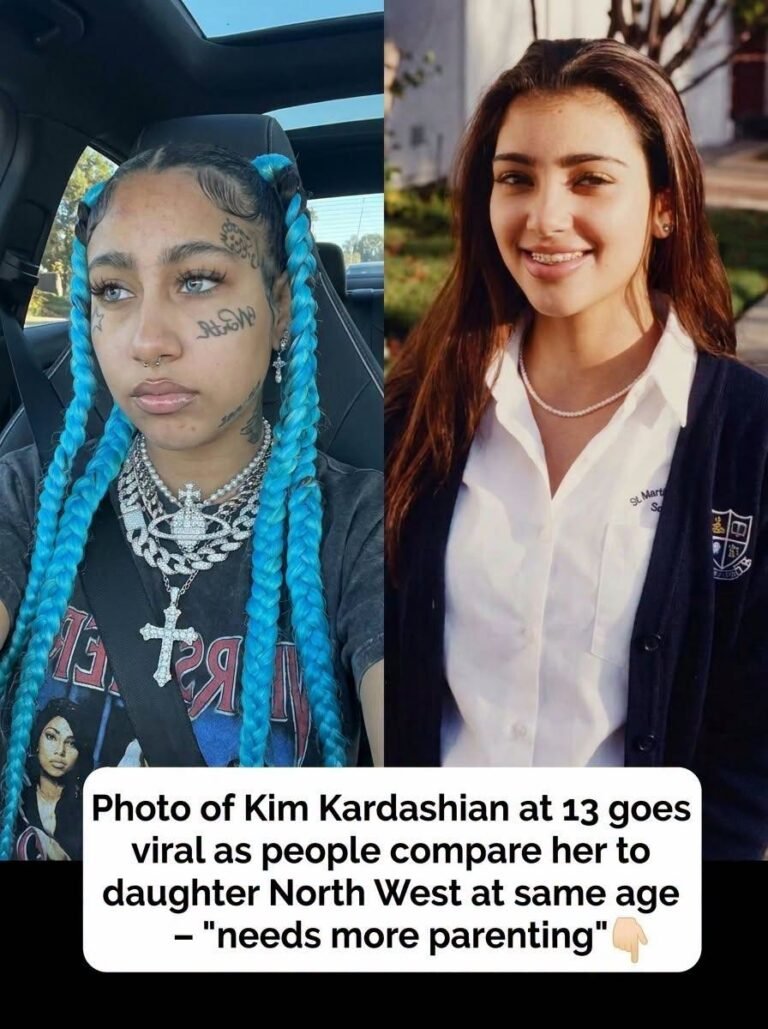 Photo of Kim Kardashian at 13 sparks debate on North West’s appearance