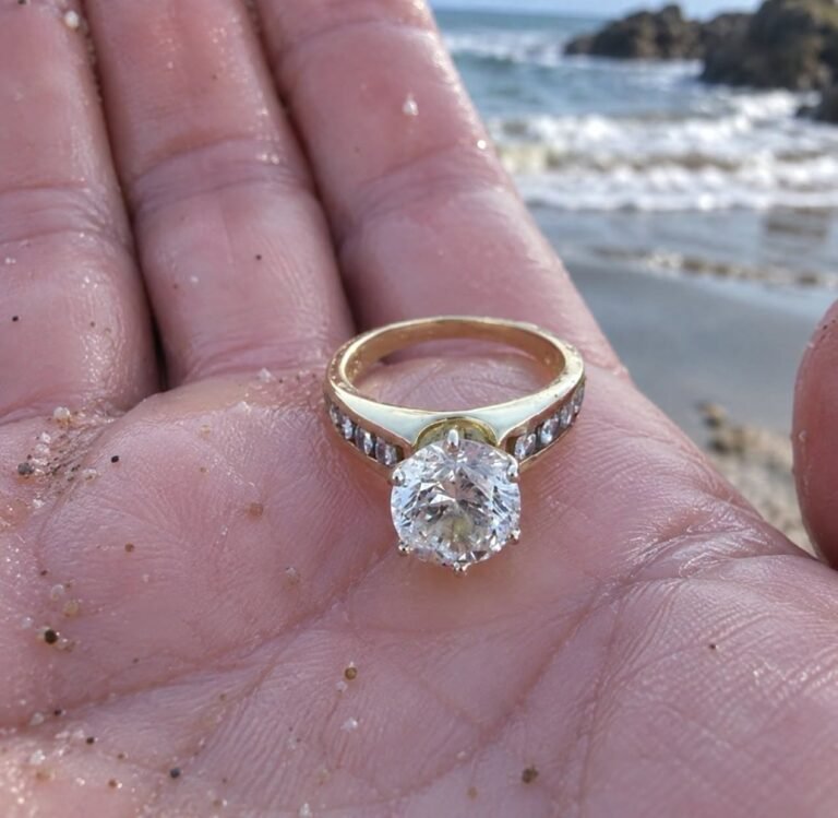Woman Finds Diamond Ring On Beach
