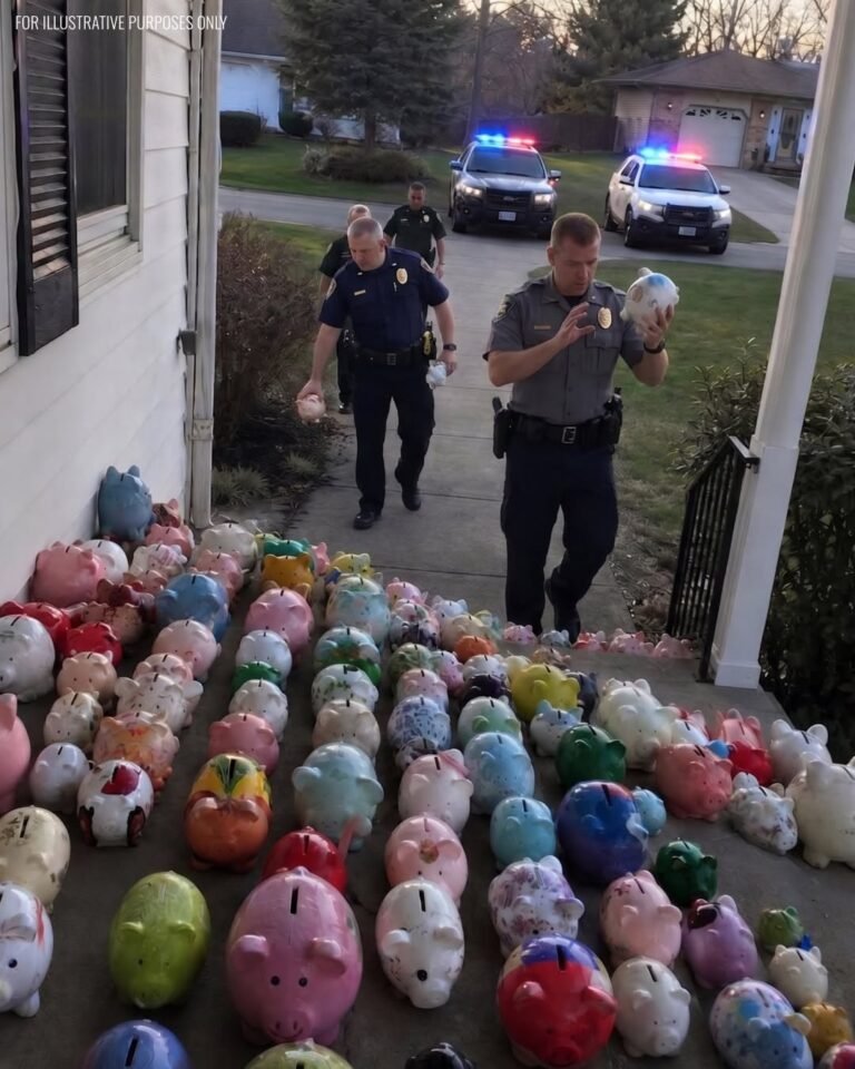 My 6-Year-Old Son Gave All His Savings to Help Our Elderly Neighbor – The Next Morning, Our Yard Was Filled with Piggy Banks, and Patrol Cars Were Everywhere